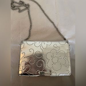 MICHAEL Michael Kors Silver Studded Floral Crossbody Bag